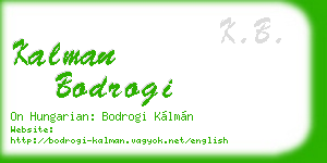 kalman bodrogi business card